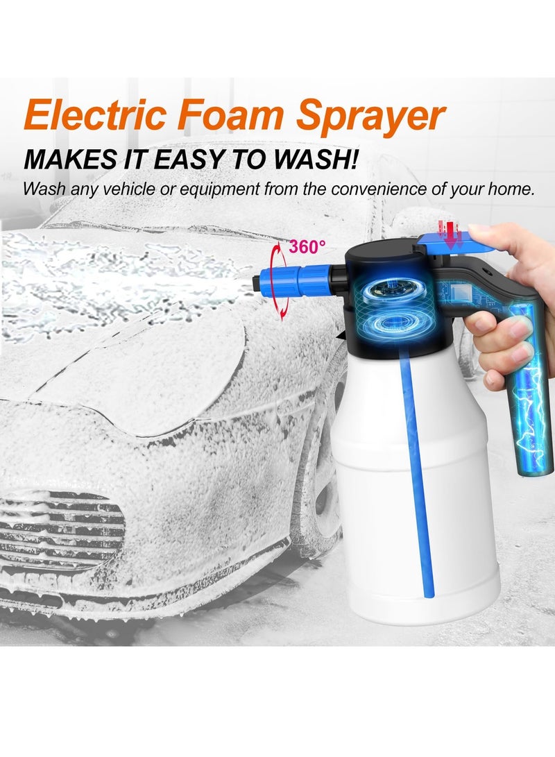 MIXDE Car Foam Sprayer, Electric Pressurized Foam Sprayer, Foam Sprayer, Car Wash Foam, Adjustable Foaming Car Wash Sprayer, Suitable for Home, Garden Car Beauty Cleaning, Car Accessories - Image 4